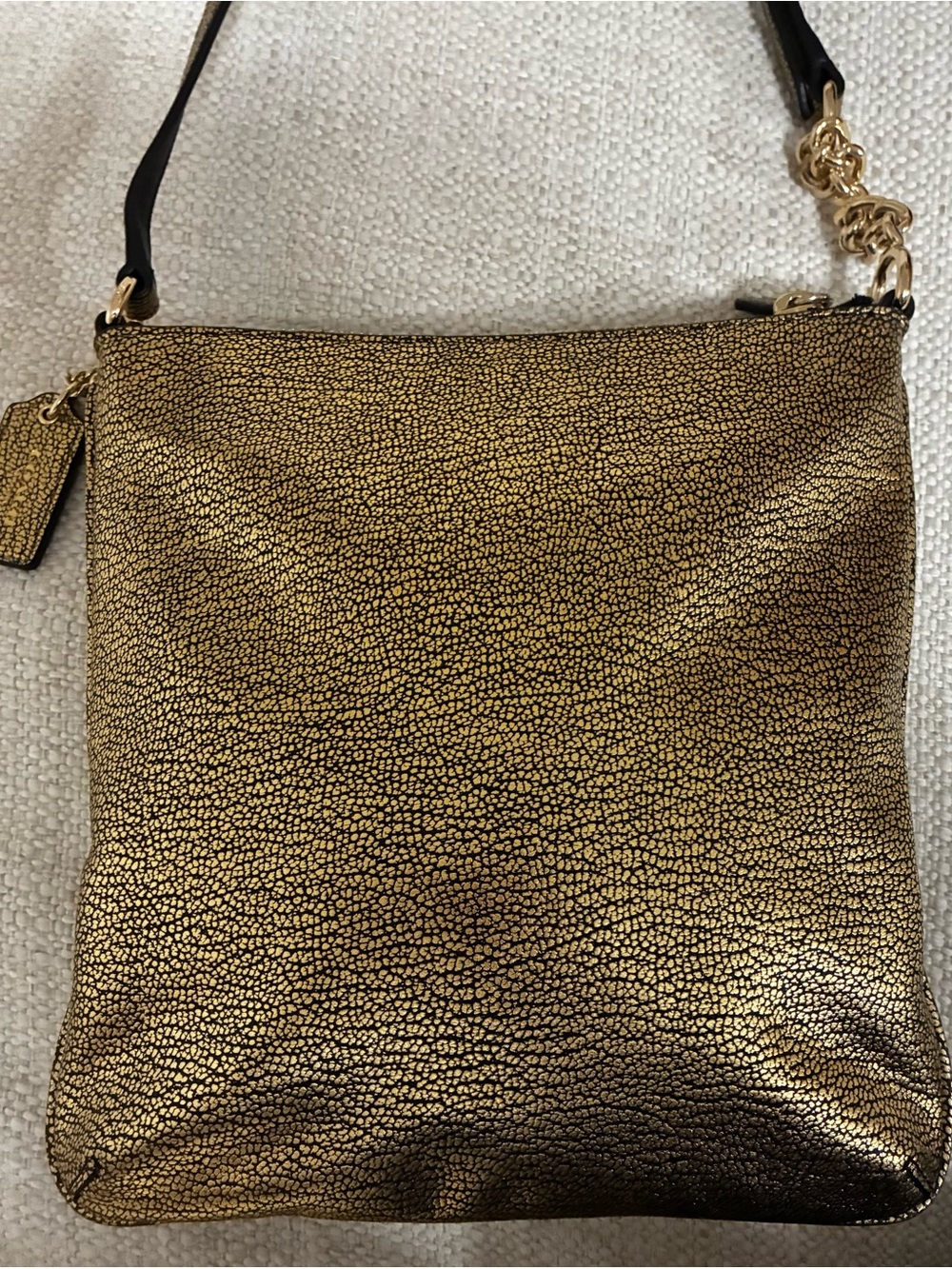 Coach NWOT Gold Metallic Swagger Swingpack in Polished Pebble Leather - Picture 7 of 14